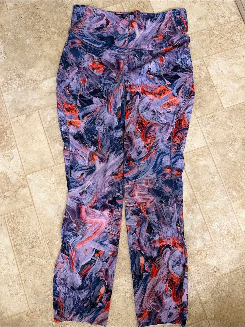 lululemon athletica Purple and Red Abstract Print Leggings